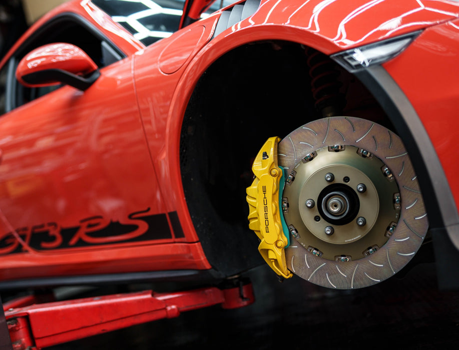 Blitz Performance Custom Competition Conversion kit for Porsche 991 GT3 RS PCCB to Steel Brake Conversion Kit 2 Piece Rotor with Brake Pads
