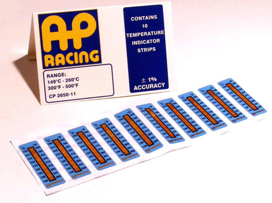 AP Racing caliper temperature strips 300-500°F